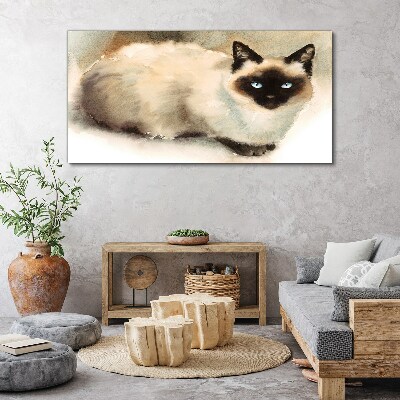 Obraz Canvas Siamese Cat in Soft Watercolors