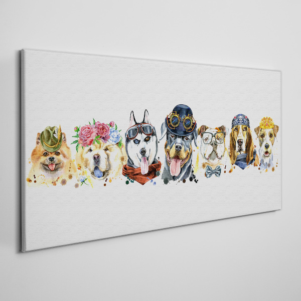 Obraz Canvas Psy w modnych akcesoriach