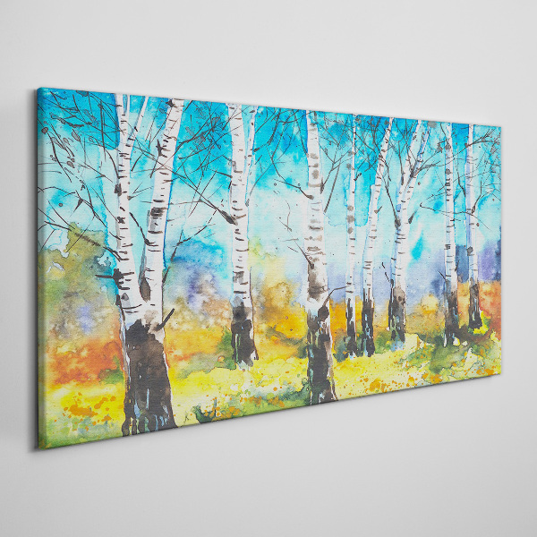 Obraz Canvas Birch Trees in Vibrant Landscape