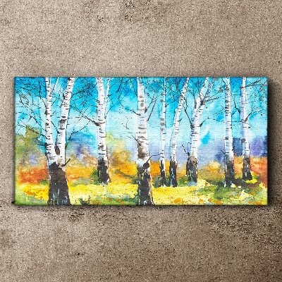 Obraz Canvas Birch Trees in Vibrant Landscape