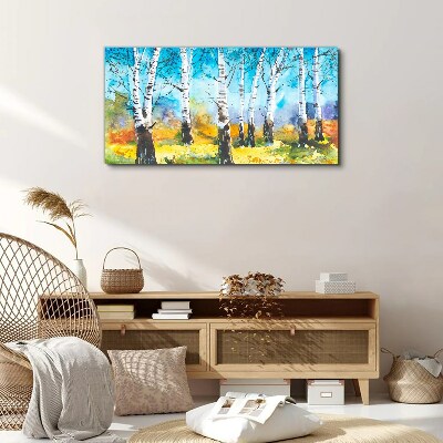 Obraz Canvas Birch Trees in Vibrant Landscape