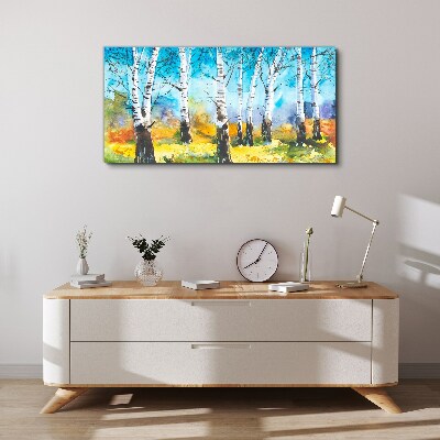 Obraz Canvas Birch Trees in Vibrant Landscape