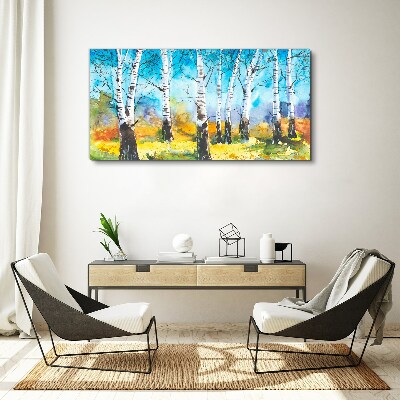 Obraz Canvas Birch Trees in Vibrant Landscape