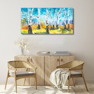Obraz Canvas Birch Trees in Vibrant Landscape