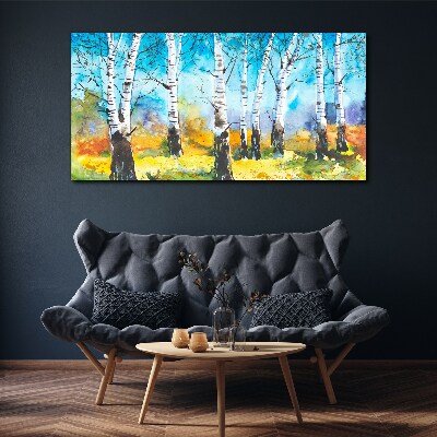 Obraz Canvas Birch Trees in Vibrant Landscape
