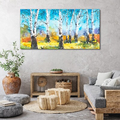 Obraz Canvas Birch Trees in Vibrant Landscape