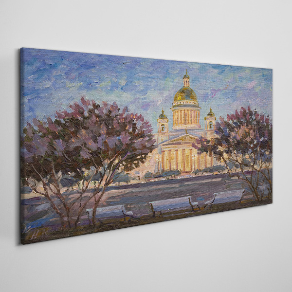 Obraz Canvas Katedra w blasku zachodzącego słońca