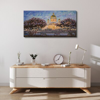 Obraz Canvas Katedra w blasku zachodzącego słońca