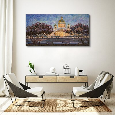Obraz Canvas Katedra w blasku zachodzącego słońca
