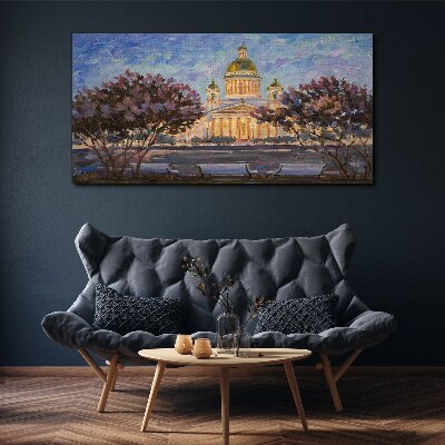 Obraz Canvas Katedra w blasku zachodzącego słońca