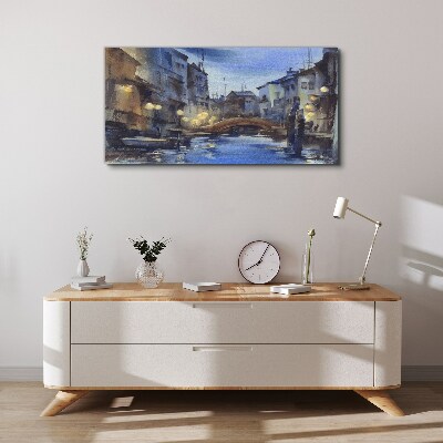 Obraz Canvas Wieczorny pejzaż nad wodą