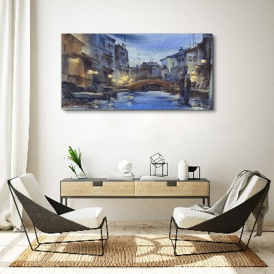 Obraz Canvas Wieczorny pejzaż nad wodą