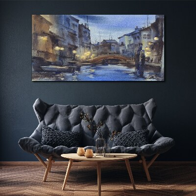 Obraz Canvas Wieczorny pejzaż nad wodą