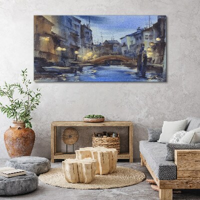 Obraz Canvas Wieczorny pejzaż nad wodą