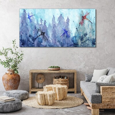 Obraz Canvas Smukłe ważki w leśnym krajobrazie