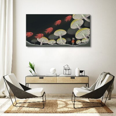 Obraz Canvas Fantastyczny świat ryb i grzybów