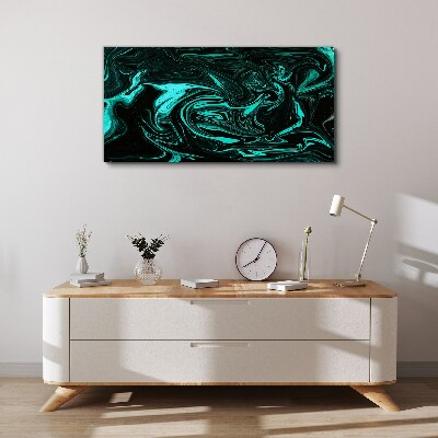 Obraz Canvas Zielono-czarne wiry abstrakcji
