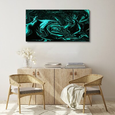 Obraz Canvas Zielono-czarne wiry abstrakcji