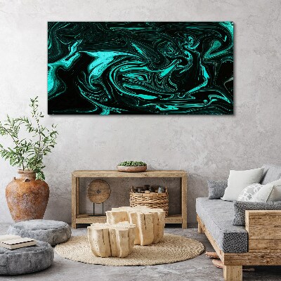 Obraz Canvas Zielono-czarne wiry abstrakcji