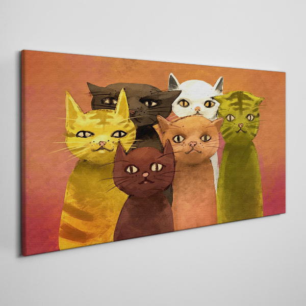 Obraz Canvas Koty w kolorowej harmonii