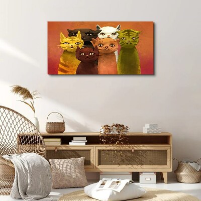 Obraz Canvas Koty w kolorowej harmonii