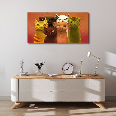 Obraz Canvas Koty w kolorowej harmonii