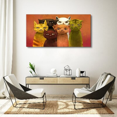 Obraz Canvas Koty w kolorowej harmonii
