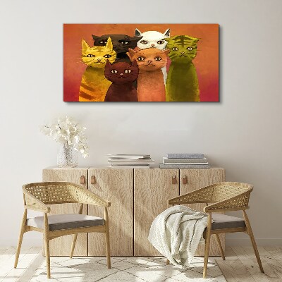 Obraz Canvas Koty w kolorowej harmonii