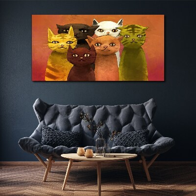 Obraz Canvas Koty w kolorowej harmonii