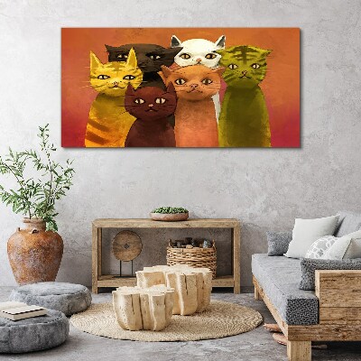 Obraz Canvas Koty w kolorowej harmonii