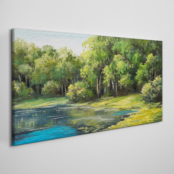 Obraz Canvas Zielony pejzaż nad wodą