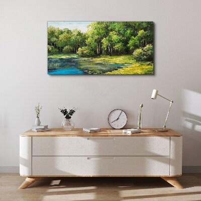 Obraz Canvas Zielony pejzaż nad wodą