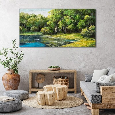 Obraz Canvas Zielony pejzaż nad wodą