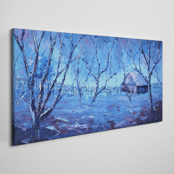 Obraz na Płótnie Abstrakcja Zima Śnieg Drzewa