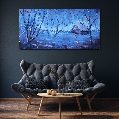 Obraz na Płótnie Abstrakcja Zima Śnieg Drzewa