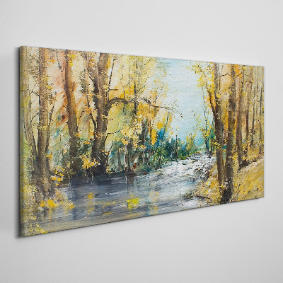 Obraz na Płótnie Jesienna sceneria nad rzeką