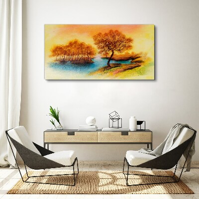 Obraz Canvas Jesienna melodia nad wodą