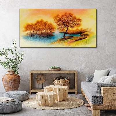 Obraz Canvas Jesienna melodia nad wodą