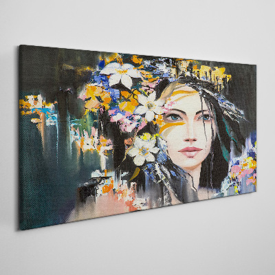 Obraz Canvas Kwiatowa portretowa elegancja