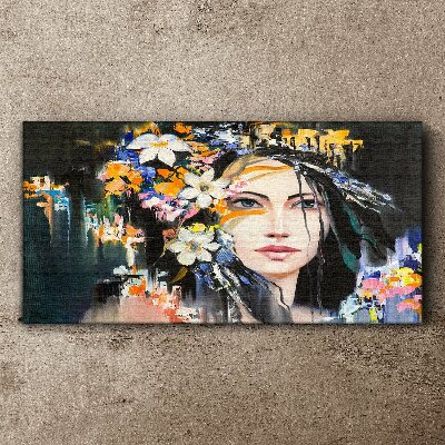 Obraz Canvas Kwiatowa portretowa elegancja