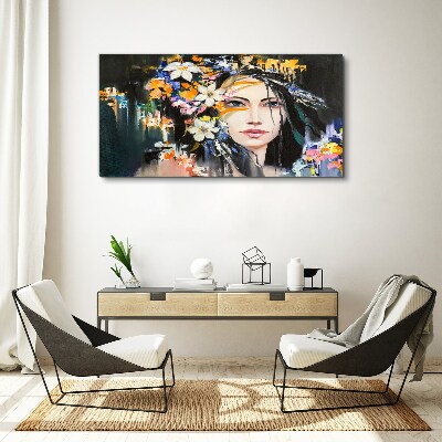 Obraz Canvas Kwiatowa portretowa elegancja
