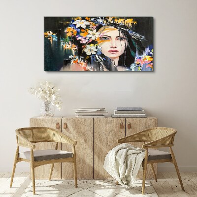 Obraz Canvas Kwiatowa portretowa elegancja