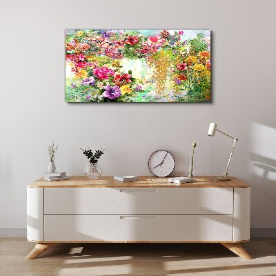 Obraz Canvas Kwiatowy raj w pastelowych barwach