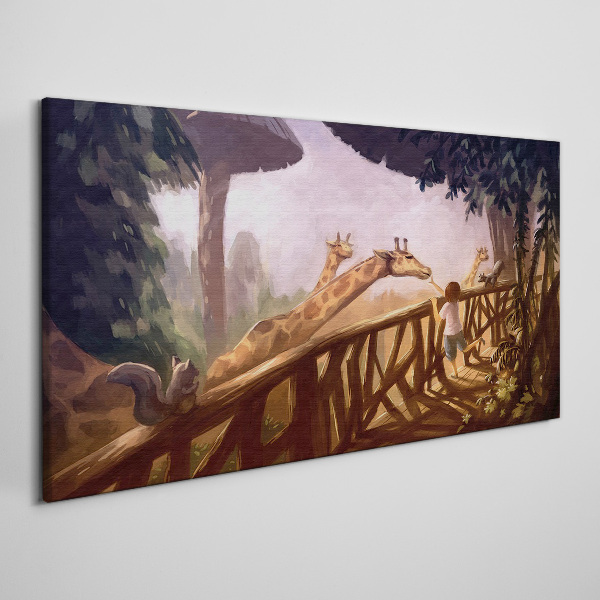 Obraz Canvas Spotkanie z żyrafami w zoo