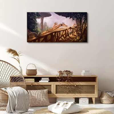 Obraz Canvas Spotkanie z żyrafami w zoo