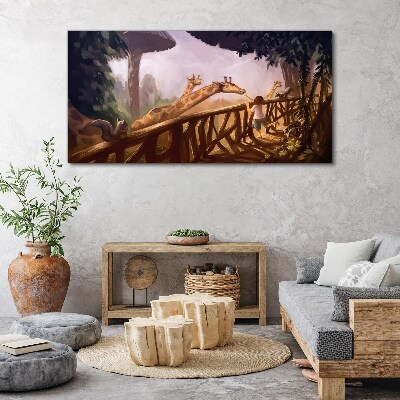 Obraz Canvas Spotkanie z żyrafami w zoo