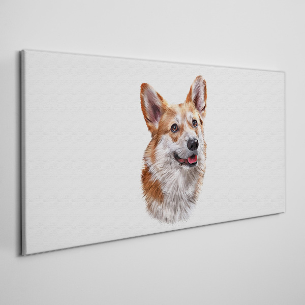 Obraz na Płótnie Portret radosnego psa Corgi