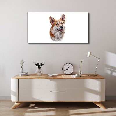 Obraz na Płótnie Portret radosnego psa Corgi