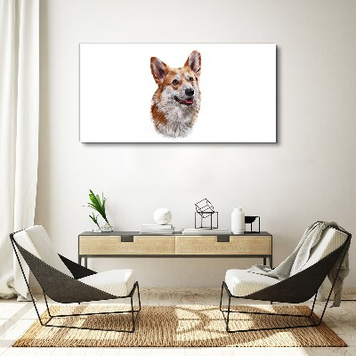 Obraz na Płótnie Portret radosnego psa Corgi