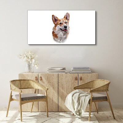 Obraz na Płótnie Portret radosnego psa Corgi